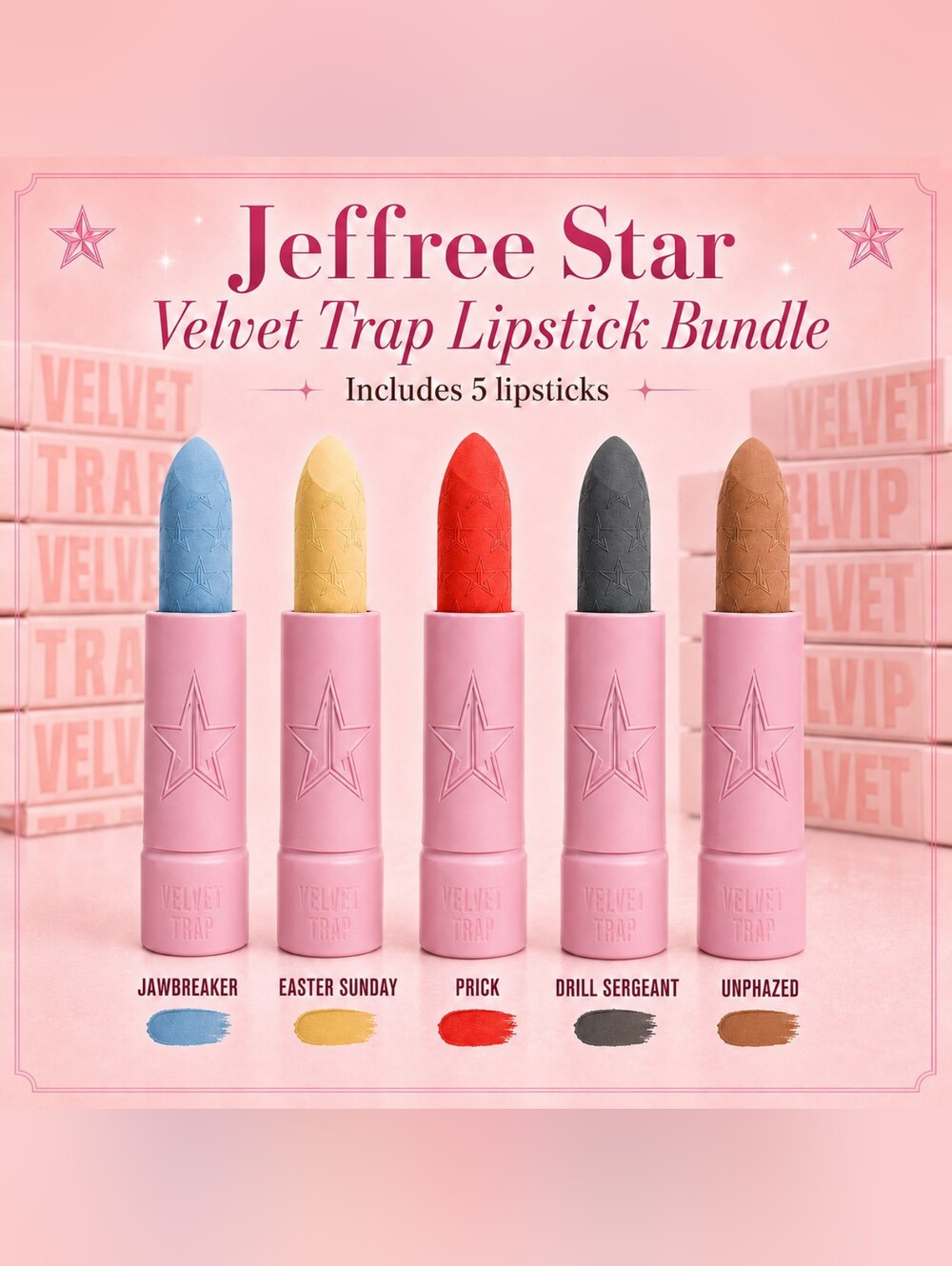 Jeffree Star Velvet Trap Lipstick Bundle - All 5 Shades NIB